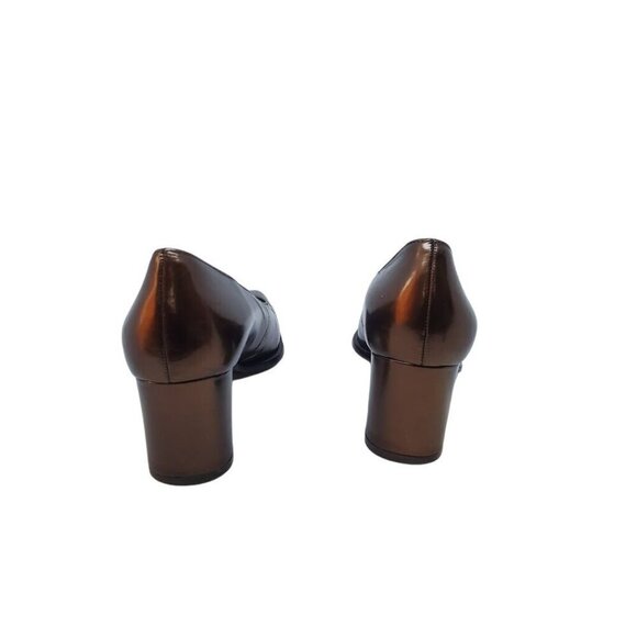 Enzo Angiolini Women's Bronze Color Leather Heels Size 8M - Picture 5 of 9